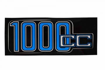 Battery Cover Decal 1000cc, Blue/Silver